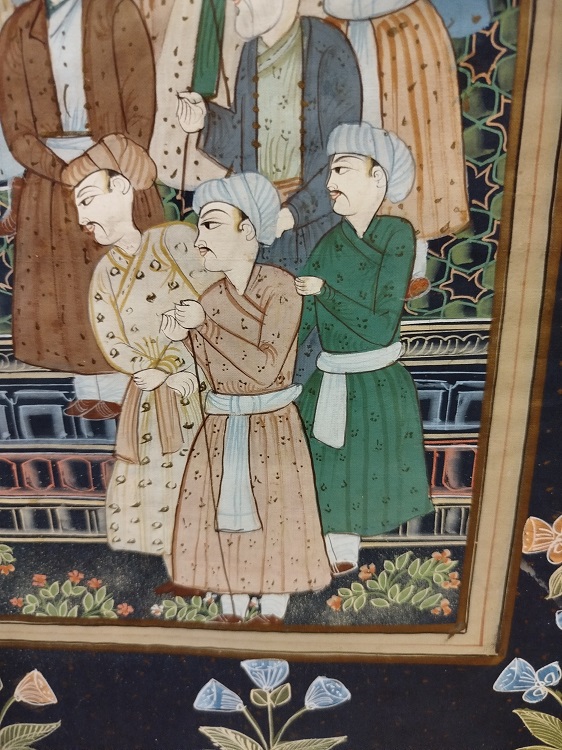 İPEK UZERİNE YAGLI BOYA  İMZALI OSMANLI HEDİYE MERASİM SEREMONISI TEMSİLİ MINYATUR CALISMA