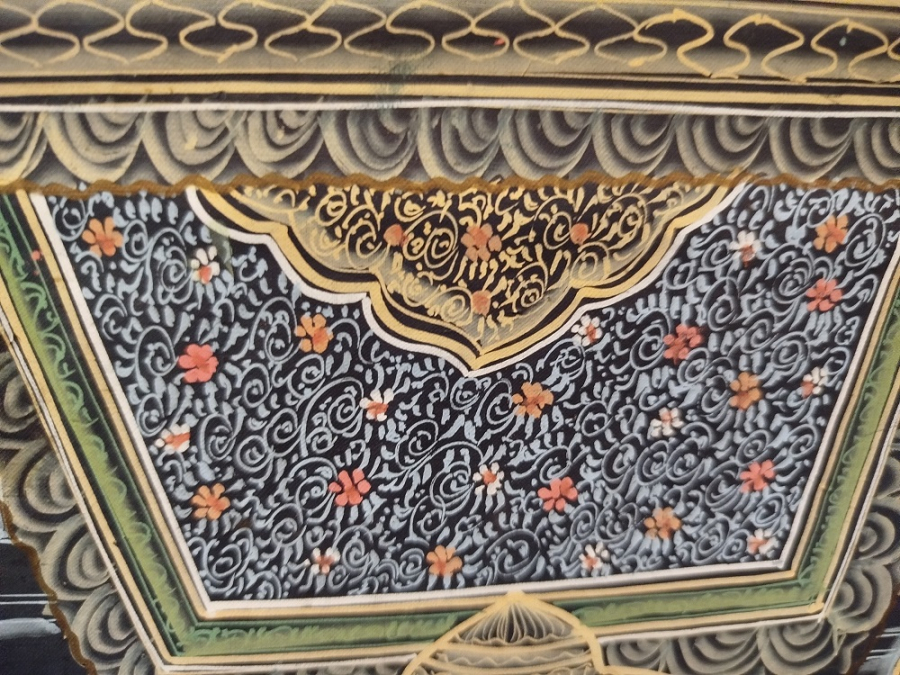 İPEK UZERİNE YAGLI BOYA  İMZALI OSMANLI HEDİYE MERASİM SEREMONISI TEMSİLİ MINYATUR CALISMA