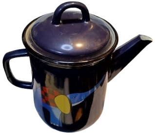 SMALTUM EMAYE KAPAKLI SUTLUK CAYDANLIK ISITICI LACİVERT RENKDE UZERİ FİLLİ 