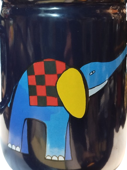 SMALTUM EMAYE KAPAKLI SUTLUK CAYDANLIK ISITICI LACİVERT RENKDE UZERİ FİLLİ 