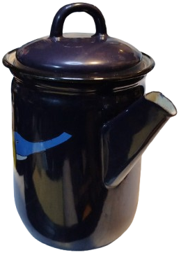 SMALTUM EMAYE KAPAKLI SUTLUK CAYDANLIK ISITICI LACİVERT RENKDE UZERİ FİLLİ 