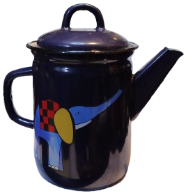 SMALTUM EMAYE KAPAKLI SUTLUK CAYDANLIK ISITICI LACİVERT RENKDE UZERİ FİLLİ 