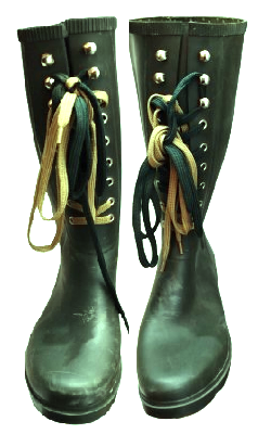 ASKERİ HAKİ YESİL RENKDE KAUCUK CİZME 40 NUMARA CİFT BAGCIKLI COK SIK FRANSIZ