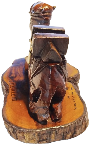 1940 HOKKA ZEYTİN AGACINDAN DEVE UZERİ KİLİTLİ KAPAKLI İCERSİNDE CAMI OLAN YAHUDİ TUCCAR HOKKASI