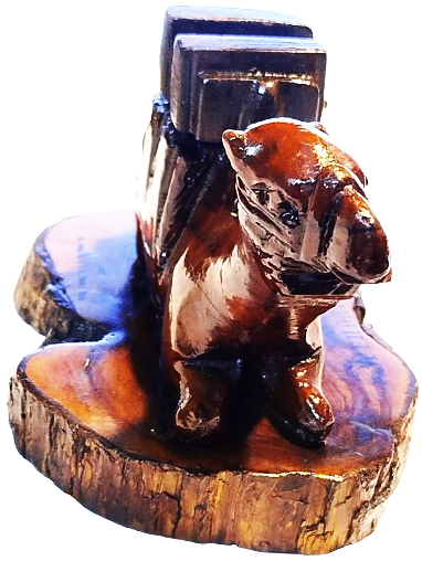 1940 HOKKA ZEYTİN AGACINDAN DEVE UZERİ KİLİTLİ KAPAKLI İCERSİNDE CAMI OLAN YAHUDİ TUCCAR HOKKASI