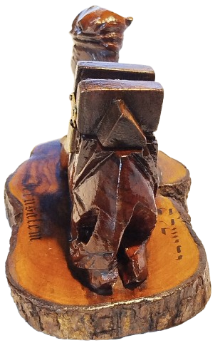 1940 HOKKA ZEYTİN AGACINDAN DEVE UZERİ KİLİTLİ KAPAKLI İCERSİNDE CAMI OLAN YAHUDİ TUCCAR HOKKASI