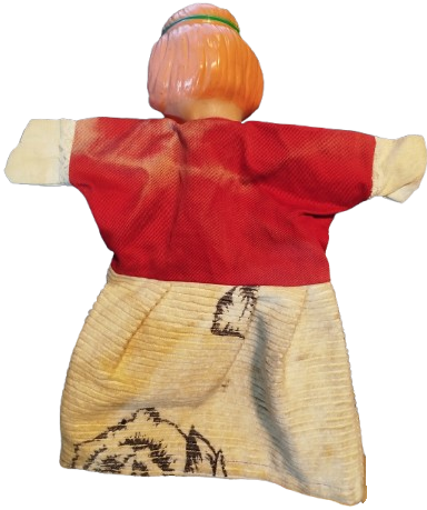 1970 GERMANY PARMAK KUKLA  ELBİSELİ BASINDA TACI OLAN PRENS VE YUZ KISMI KAUCUK OYUNCAK PRENS