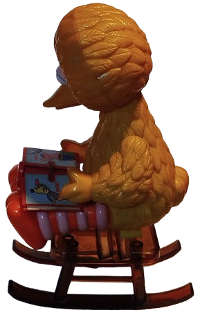 1970 SESAME STREET SUSAM SOKAGI MİNİK KUS KITAP OKUYOR SALDALYESİNDE MİKA OYUNCAK 