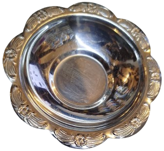 1980 AR YILDIZ ROSTFREİ KROM CELİK PASLANMAZ KENARLARI KABARMA CİCEKLİ CAY TABAGI TAKIMI