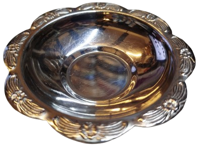 1980 AR YILDIZ ROSTFREİ KROM CELİK PASLANMAZ KENARLARI KABARMA CİCEKLİ CAY TABAGI TAKIMI