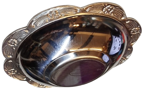 1980 AR YILDIZ ROSTFREİ KROM CELİK PASLANMAZ KENARLARI KABARMA CİCEKLİ CAY TABAGI TAKIMI