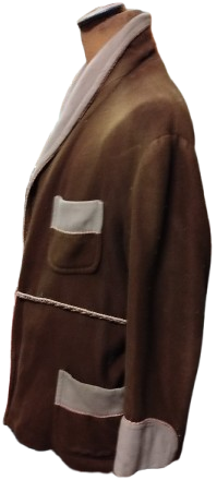 1940 ROPTESAMBIR EL DOKUMA KAHVE TONLARDA UC CEPLİ İP KUSAKLI KLASIK MODEL