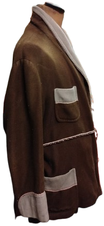 1940 ROPTESAMBIR EL DOKUMA KAHVE TONLARDA UC CEPLİ İP KUSAKLI KLASIK MODEL