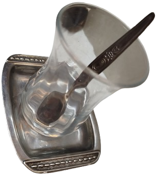 1960 CİFT KİSİLİK DİKDORTGEN TEFSİ FORMUNDA CELİK KROM CAY TABAGI 2 ADET 