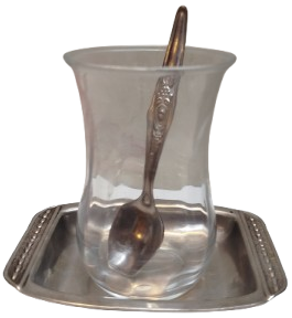 1960 CİFT KİSİLİK DİKDORTGEN TEFSİ FORMUNDA CELİK KROM CAY TABAGI 2 ADET 