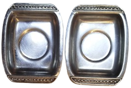 1960 CİFT KİSİLİK DİKDORTGEN TEFSİ FORMUNDA CELİK KROM CAY TABAGI 2 ADET 