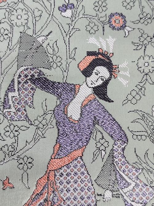 İPEK UZERİNE TEZGAH EL DOKUMA REKLI SİMLİ PANO DANS EDEN GEYSALAR