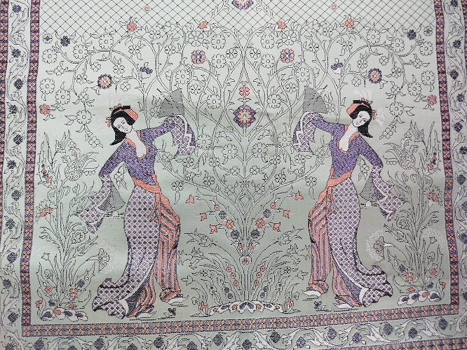 İPEK UZERİNE TEZGAH EL DOKUMA REKLI SİMLİ PANO DANS EDEN GEYSALAR