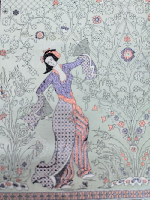 İPEK UZERİNE TEZGAH EL DOKUMA REKLI SİMLİ PANO DANS EDEN GEYSALAR