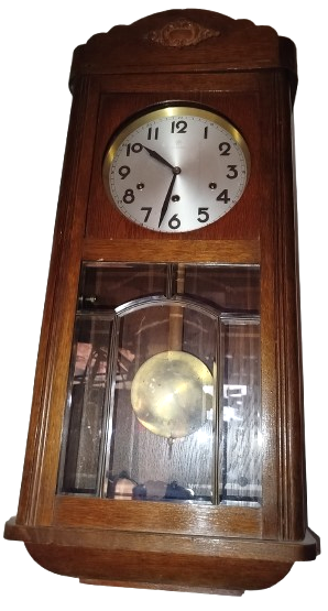 1940 JUNGHANS ALMAN SARKACLI CEYREK GONK CALAR ANAHTAR KURMALI MEKANİK AHSAP MASİF KASA DUVAR SAATİ