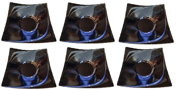 İSLAMOGLU 18/10 PASLANMAZ KROM  CELİK ELA CAY TABAGI KARE FORMDA ALTILI TAKIM