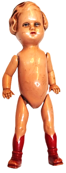 1920 EDİ GERMANY 16 BEYBİ TOYS  MİKA OYUNCAK BEBEK KIRMIZI CİZMELİ ELLER KOLLAR HAREKETLİ