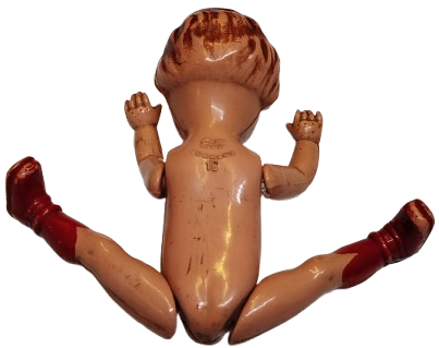 1920 EDİ GERMANY 16 BEYBİ TOYS  MİKA OYUNCAK BEBEK KIRMIZI CİZMELİ ELLER KOLLAR HAREKETLİ