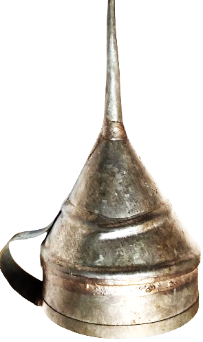 1950 GALVANİZ METAL TAMAMI  EL YAPIM KULPLU KUCUK BOY HUNİ