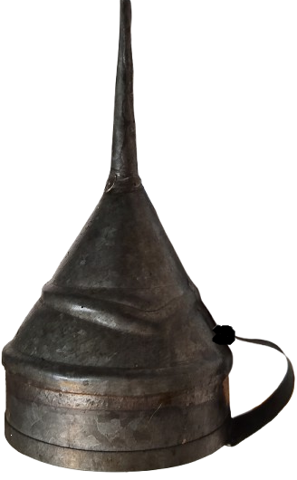 1950 GALVANİZ METAL TAMAMI  EL YAPIM KULPLU KUCUK BOY HUNİ