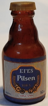 EFES PİLSEN BİRA SİSESİ FORMUNDA ETİKETLİ KAPAKLI TUZLUK 