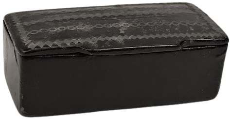 OSMANLI PAPYA MAŞA  ÜZERİ SUYOLU GUMUS KAKMA İŞLİ KAPAKLI CEPDE TASINAN  ENFİYE KUTUSU 