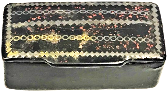 OSMANLI PAPYA MAŞA  ÜZERİ SUYOLU GUMUS KAKMA İŞLİ KAPAKLI CEPDE TASINAN  ENFİYE KUTUSU 