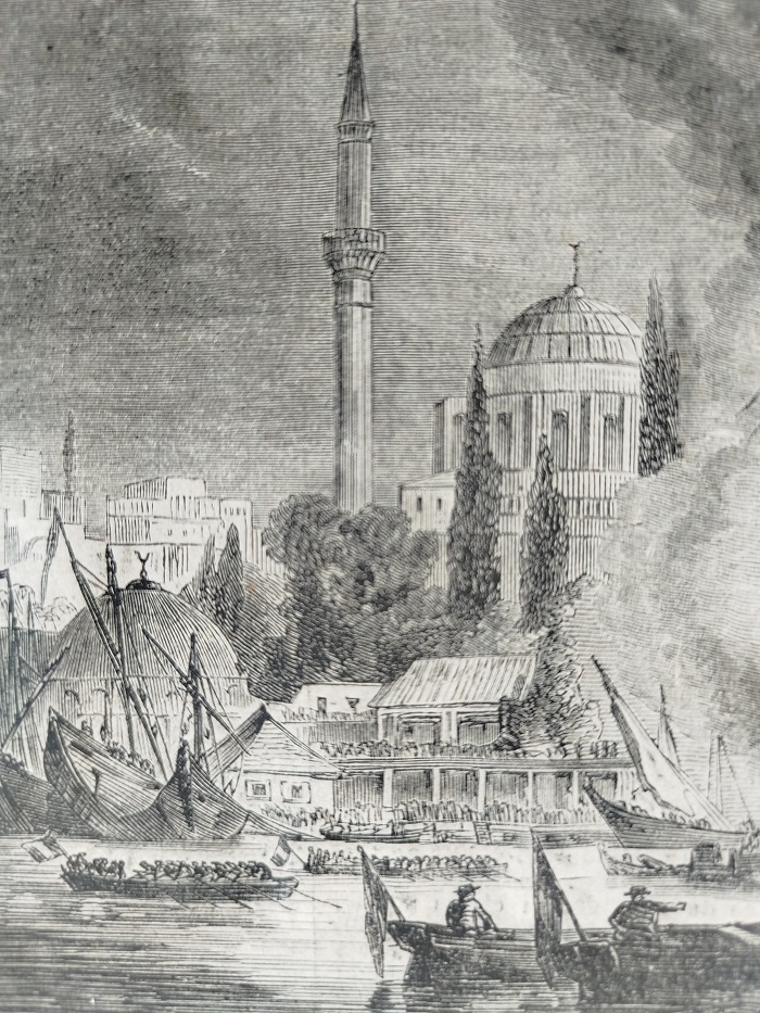 1858 İNCENDİE A EN MAI CONSTANTİNOPLE SARRAF İSKENDER PASA MESCİDİ ONUNDE BUYUK İSTANBUL YANGINI 