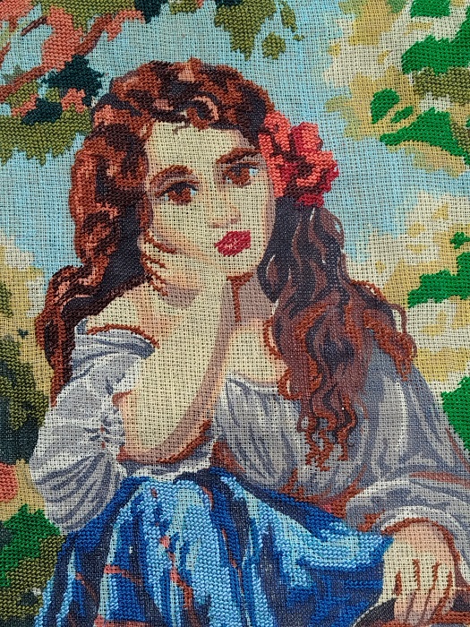 GOBLEN CANLI RENKLERDE İŞLEME PANO ELİNDE DEF OLAN CİNGENE KIZI 