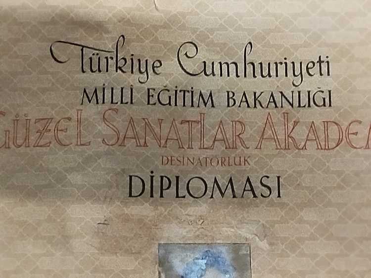 TURKİYE CUMHURİYETİ MİLLİ EGİTİM BAKANLIGI GUZEL SANATLAR AKADEMİSİ DESİNATORLUK DİPLOMASI