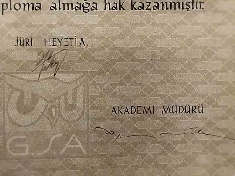 TURKİYE CUMHURİYETİ MİLLİ EGİTİM BAKANLIGI GUZEL SANATLAR AKADEMİSİ DESİNATORLUK DİPLOMASI