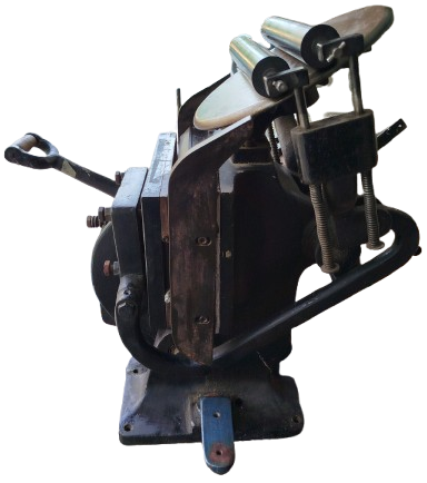 1940 DEMİR DOKUM AYAKLI MEKANIK MATBAA BASKI EL PEDALI KOLLU  FABBRİCA  MACCHINE 