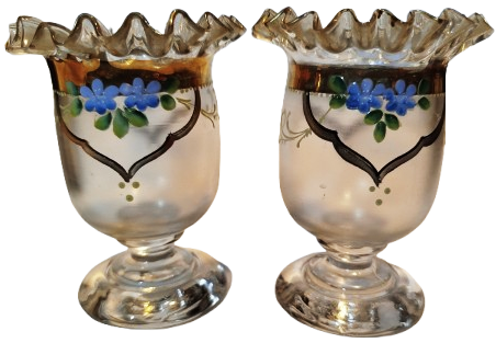 OSMANLI BEYKOZ AYAKLI KASIKLIK CİFT ALTIN EL CEKME UZERİ EL SICAK MİNE BOYAMA AGIZ KISMI MARUL