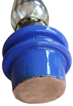 OSMANLI PORSELEN DEPOLU GAZ LAMBASI UZERİ MİNELİ  EL BOYAMA