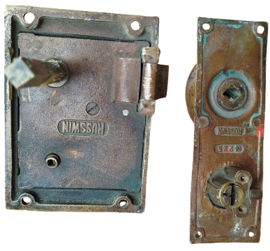 RUSSWIN 4225 BRONZ KAPI KİLİDİ KARSILIGI CİFT TOKMAK  TOPUZLU CEVİRMELİ KOL