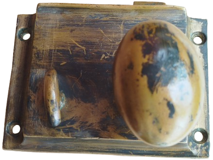 RUSSWIN 4225 BRONZ KAPI KİLİDİ KARSILIGI CİFT TOKMAK  TOPUZLU CEVİRMELİ KOL