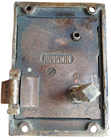 RUSSWIN 4225 BRONZ KAPI KİLİDİ KARSILIGI CİFT TOKMAK  TOPUZLU CEVİRMELİ KOL