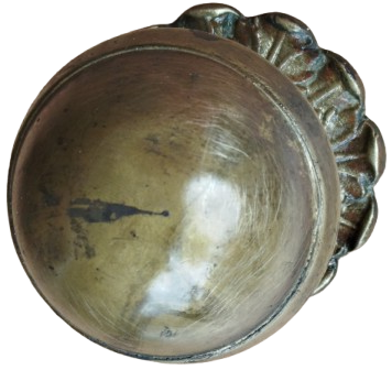 OSMANLI BRONZ KONAK KAPI LOLU İSLEMELİ DAİRE AYNALI CEVİRME TOPUZ