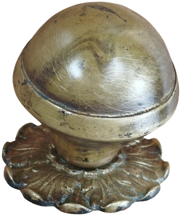 OSMANLI BRONZ KONAK KAPI LOLU İSLEMELİ DAİRE AYNALI CEVİRME TOPUZ