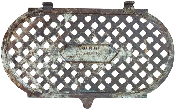 1930 S.DEMOULIN FARCIENNES DOKME DEMİR EMAYE KAPLAMA KOMUR SOBA KAPAGI KIRIKSIZ BELCİKA