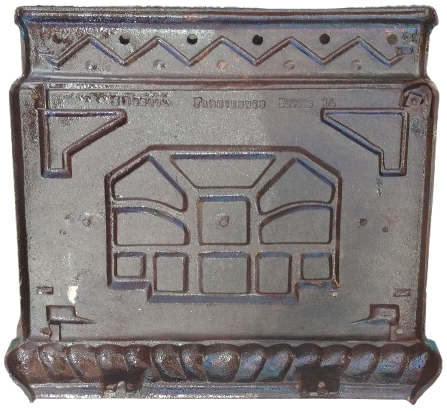 1930 S.DEMOULIN FARCIENNES BELCİKA URETİMİ DOKME DEMİR SU YESİLİ EMAYE KAPLAMA KOMUR SOBA YAN KAPAGI 