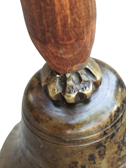 1950 BRONZ AHSAP SAPLI SALLAMA ZİL OKULLARDA VE SOKAK SEYYAR SATICILARI KULLANIR