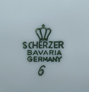 SCHERZER BAVARIA GERMANY 6 PORSELEN CAY POTU KAPAKLI  ALMAN 