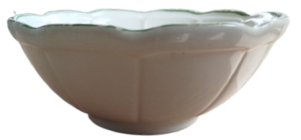 1950 İTAYA  CERAMİCA İCERSİNDE KİRAZ DALLI MASA UZERİ MEYVA KASESİ