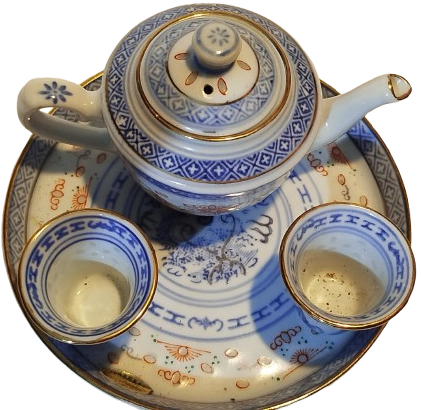 CİN CAY KULTURU TİRYAKİ CAY DEMLEME SETİ PORSELEN TAM TALIK MINYATUR BOYDA